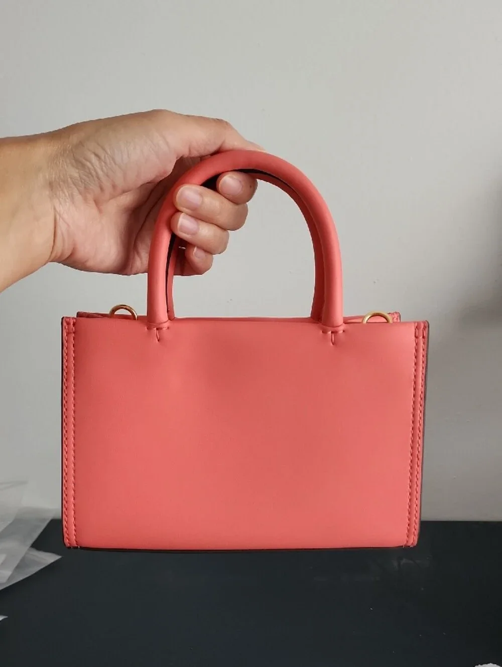 Tory Burch Ella Bio Coral Crush Mini Leather Crossbody, Brand New With NO Tags.